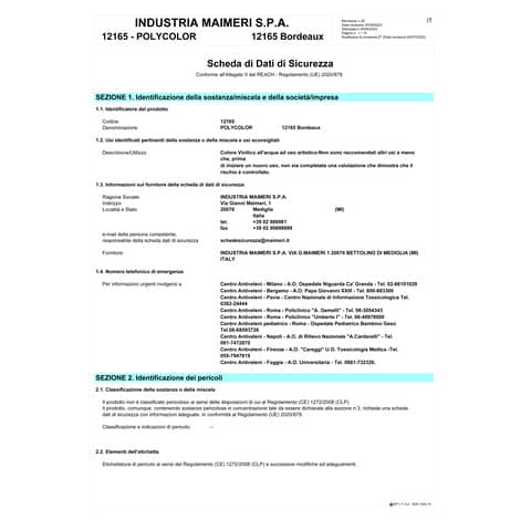 Colore vinilico fine Maimeri in vasetto 140 ml bordeaux - M1220165